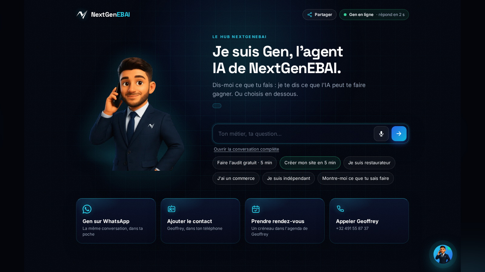 Le hub de la carte de visite : la conversation démarre au scan